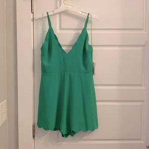 NWT Ark & Co Green Scalloped Romper